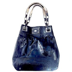 Anya Hindmarch Black Patent Leather Shoulder Bag